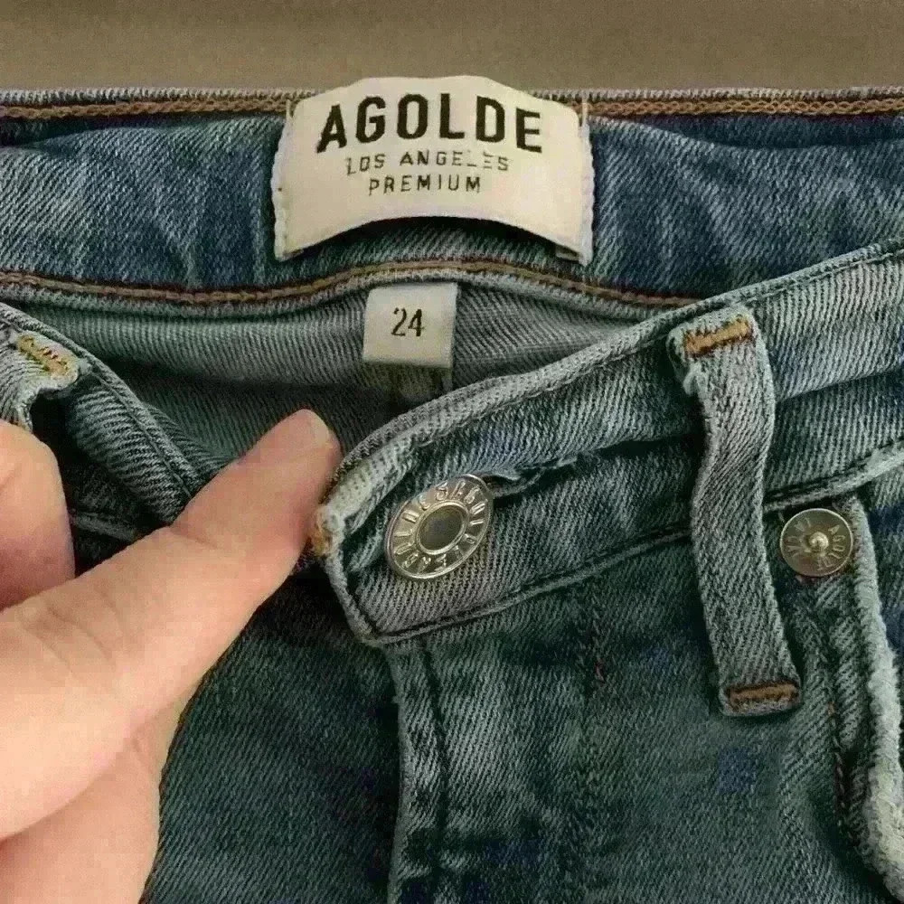 AGOLDE distressed denim skinny jeans size 24 EUC - Picture 2 of 3
